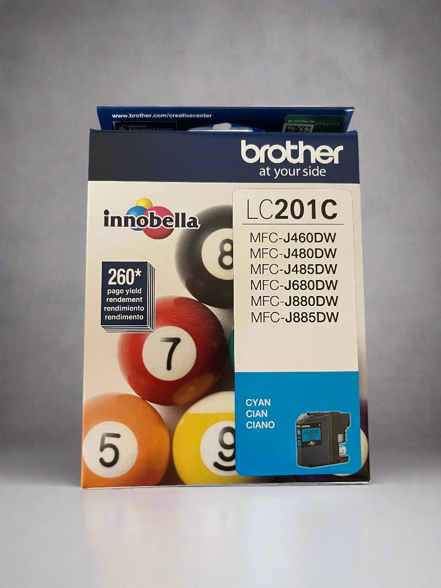 Brother LC201C Cyan Ink Cartridges New in Box (Pack of 10)