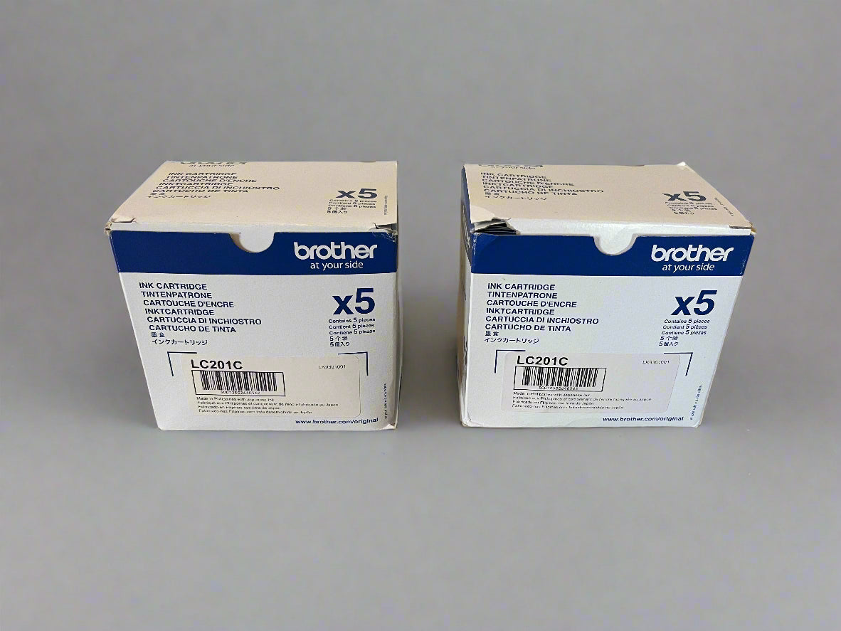 Brother LC201C Cyan Ink Cartridges New in Box (Pack of 10)