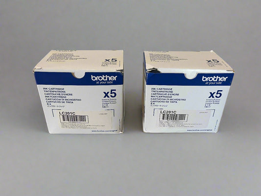 Brother LC201C Cyan Ink Cartridges New in Box (Pack of 10)